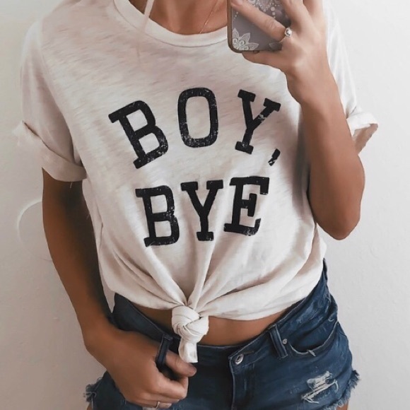 Tops - Boy, Bye! White Oversized Graphic T-Shirt
